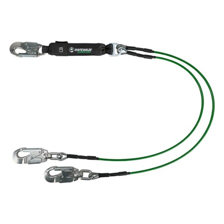 Safewaze Leading Edge 6ft Energy Absorbing Lanyard: Dual Leg, Swivel Snaps 019-2015